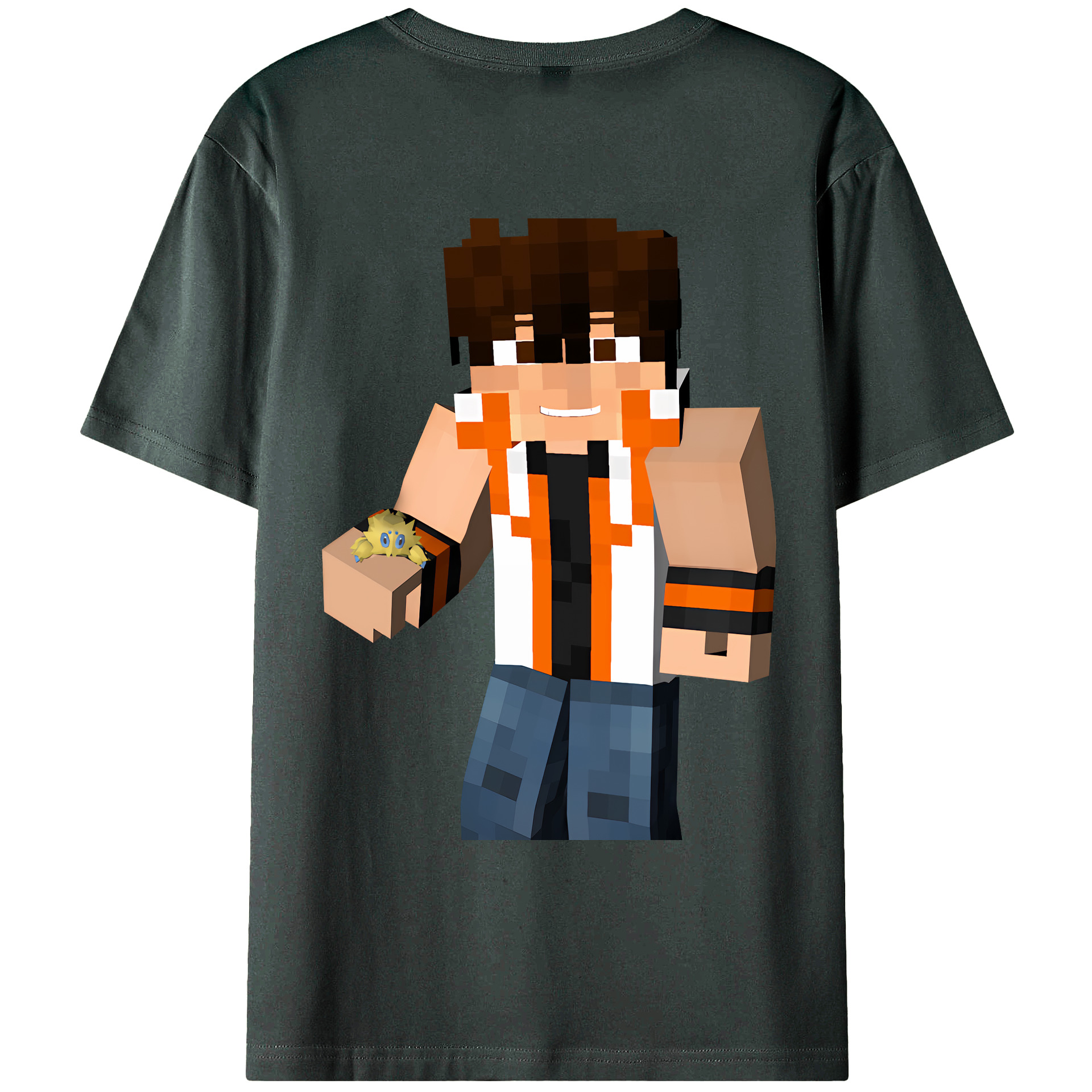 （画像用） マインクラフト ブロックの世界 Minecraft MC Block world 綿100％ メンズ半袖Tシャツ（バックプリント） 通気性